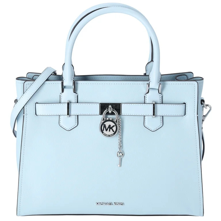 Michael Kors Hamilton Medium Leather Satchel Crossbody Bag Vista Blue | Walmart (US)