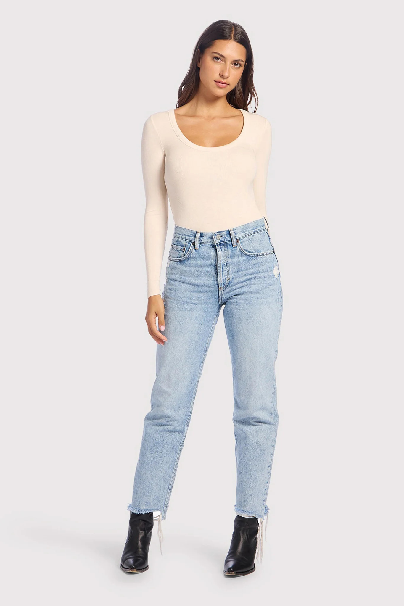 Slinky Rib
      
    
  
  Long Sleeve Bodysuit | nuuds