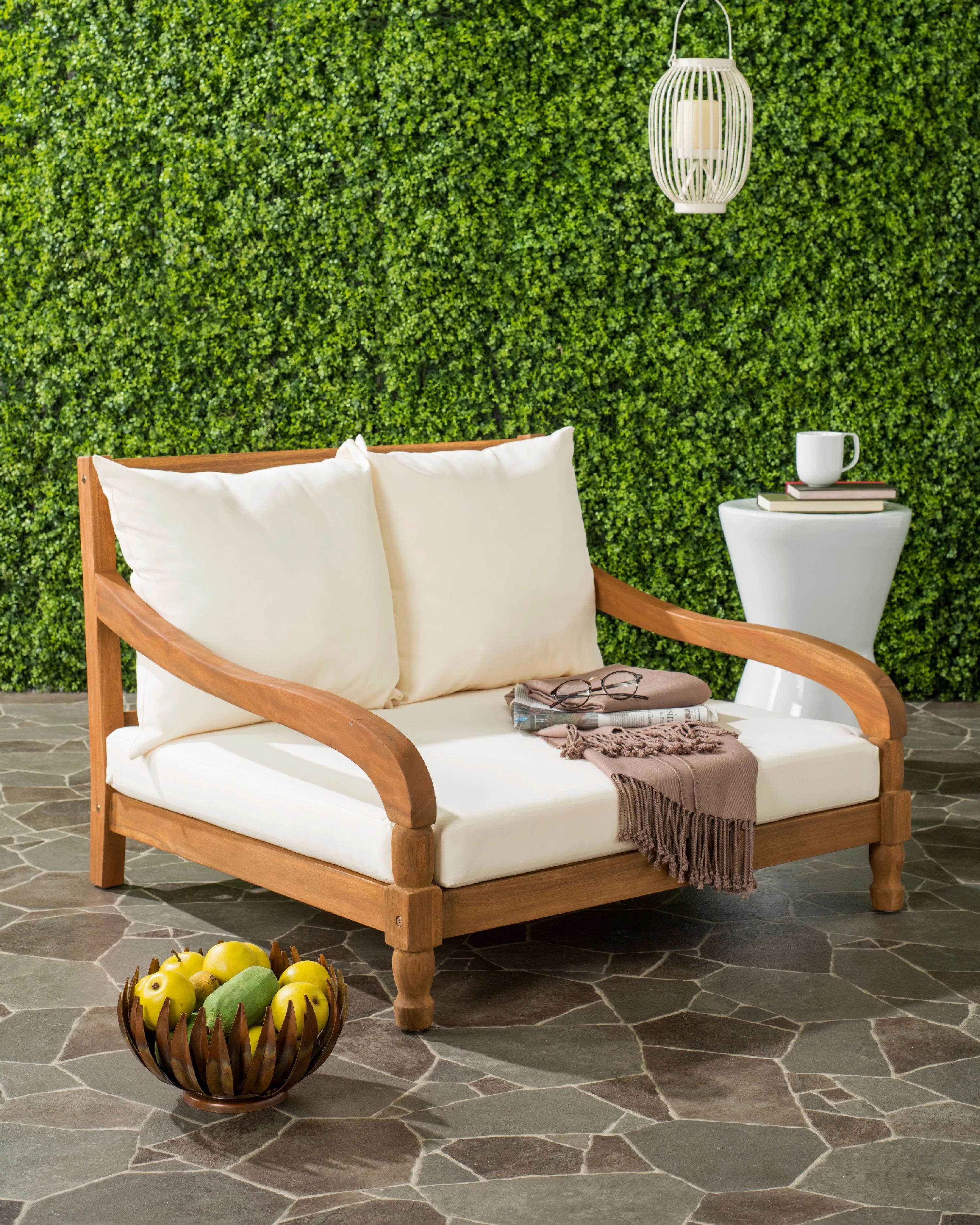 Safavieh Pomona Outdoor Contemporary Lounger with Cushion | Walmart (US)