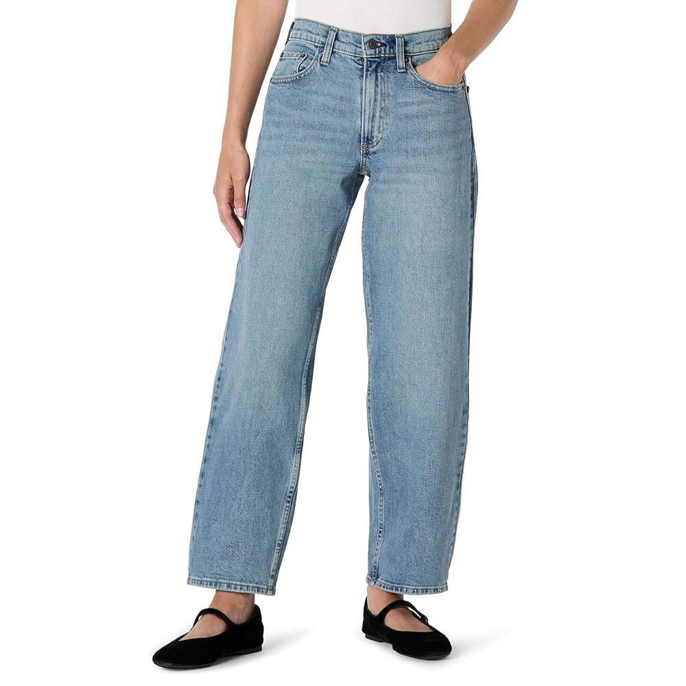 Amazon Essentials Womens Low Stretch High-Rise Barrel Leg Jean | Amazon (US)