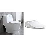 WOODBRIDGE T-0019 Cotton White toilet | Modern Design, One Piece, Dual Flush & WoodBridge BDI-01 Elo | Amazon (US)