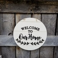 Welcome Sign  Welcome To Our Home  Welcome Door Hanger  Shiplap Sign  Farmhouse Decor  Wall Hanging  Rustic  Wooden Sign | Etsy (US)