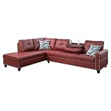 Beverly Fine Furniture Sectional Sofas, Burgundy | Amazon (US)