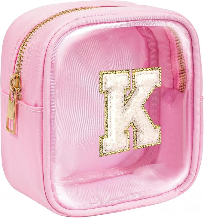 Mini Initial Makeup Bag | Clear Makeup Bag | Preppy Cosmetic Bags Easter Basket Essentials Gifts ... | Amazon (US)