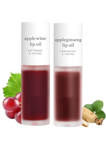 NOONI Korean Vegan Lip Oil - Applewine, 0.12 Fl. Oz. + Korean Lip Oil - Appleginseng, 0.12 Fl. Oz. Bundle | Amazon (US)