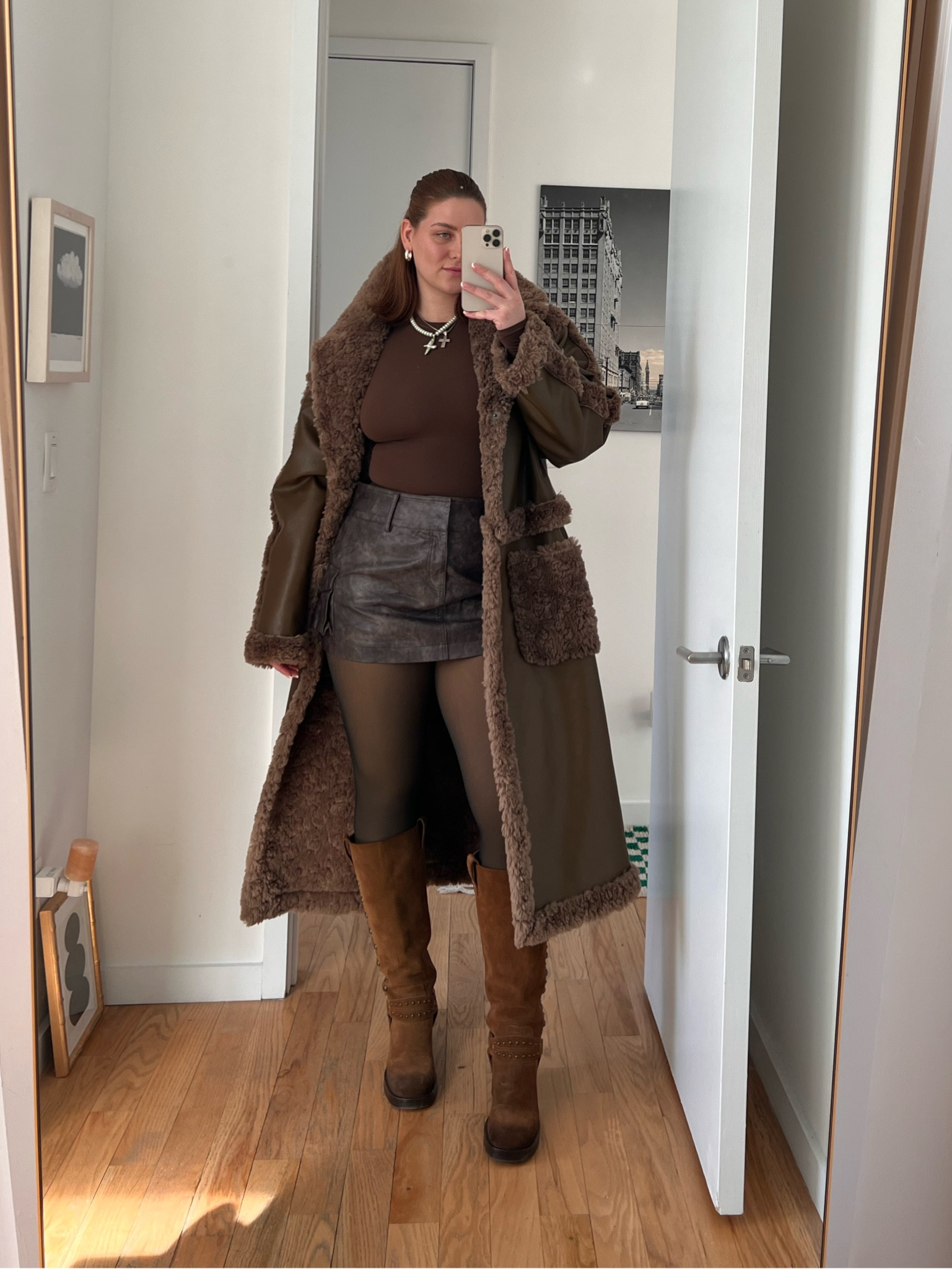 Top- L 
Tee - L 
Jacket - XL
Tights (noosh) - 1X 