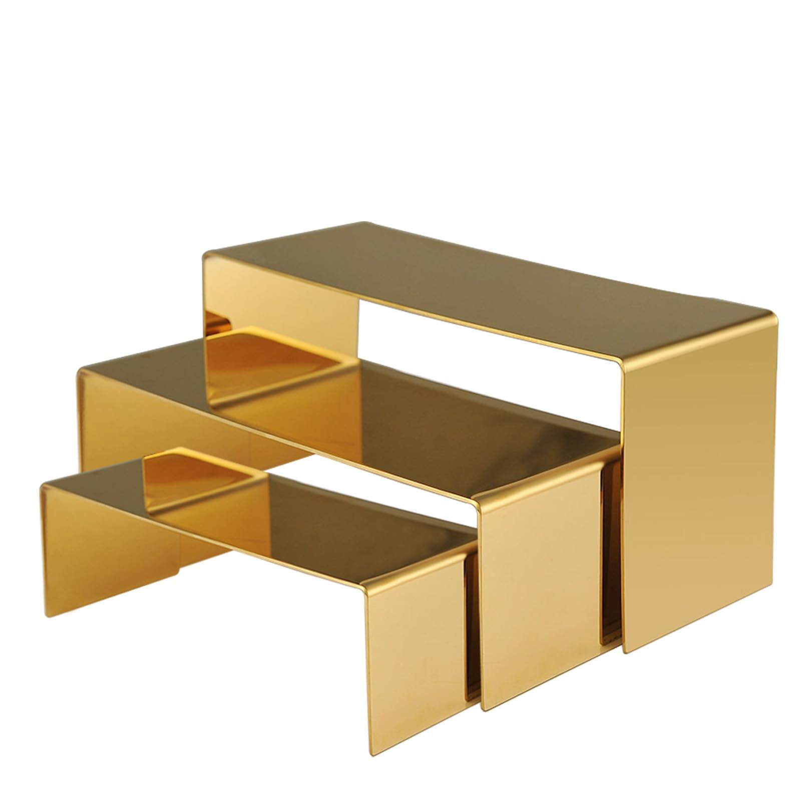 Purse Display Stand, 3 Gold Stainless Steel Risers Display Stand, Heavy Duty Countertop Risers fo... | Amazon (US)