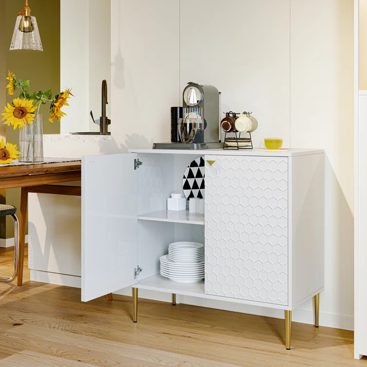 Bima 32'' Tall Stainless Steel 2 - Door Accent Cabinet | Wayfair North America