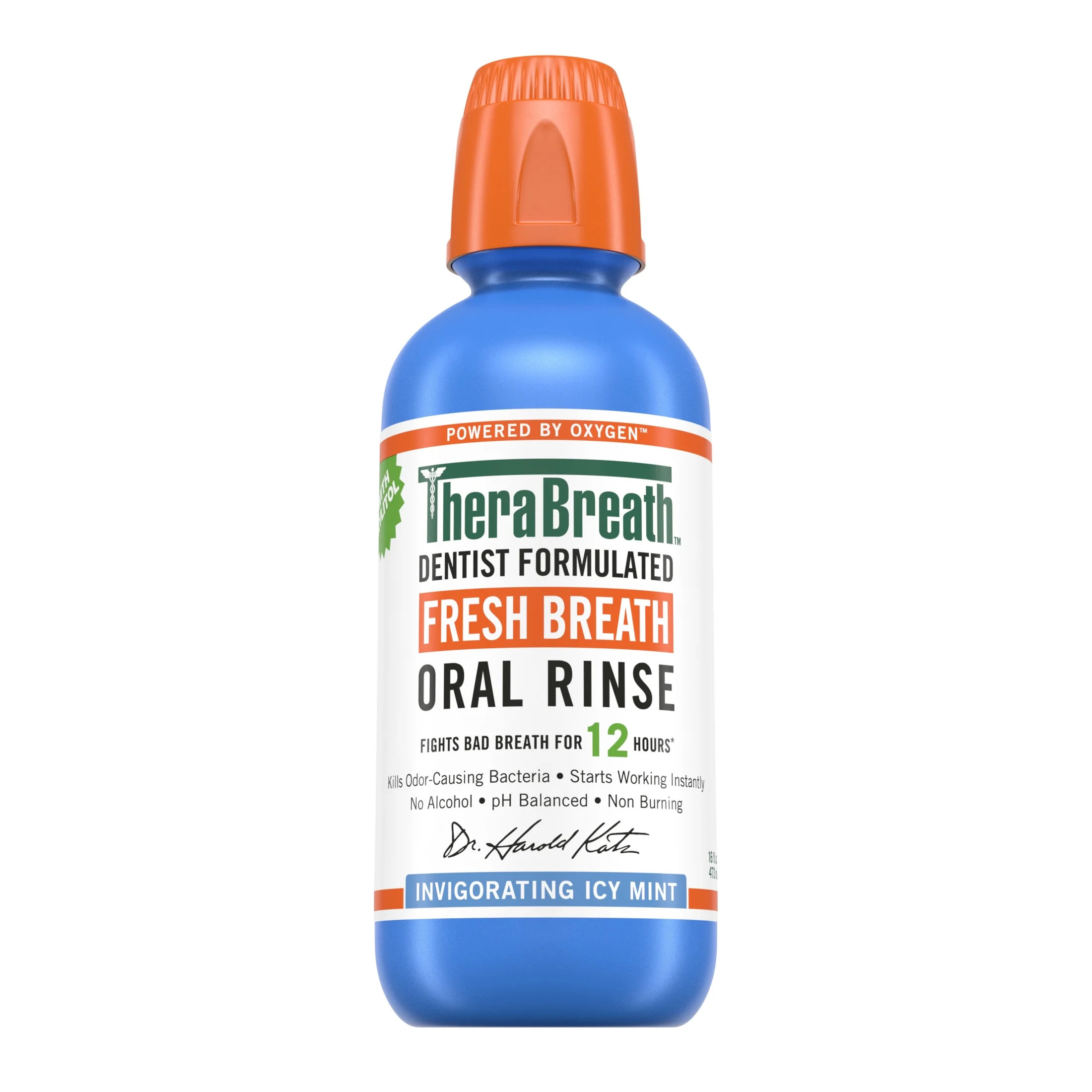 TheraBreath Fresh Breath Alcohol-Free Mouthwash, Mouth Rinse for Adults, Icy Mint, 16 fl oz | Walmart (US)