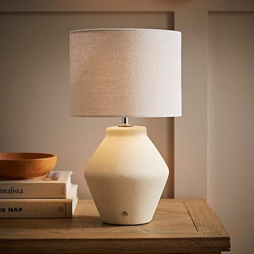 Felipe Ceramic Rechargeable Table Lamp with Neutral Shade | La Redoute (UK)