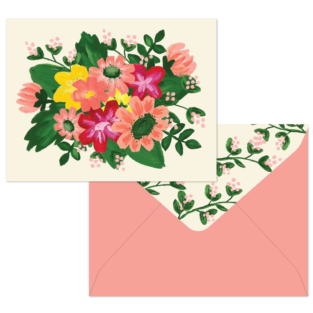 Green Inspired 10ct Spring Flowers Blank Cards | Target