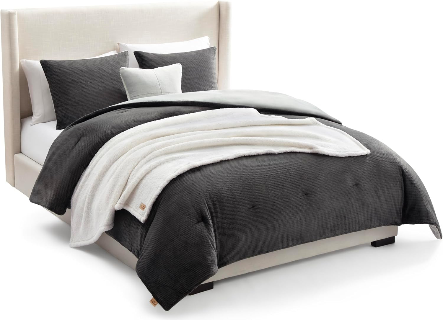 UGG Remina Queen Comforter Set with Throw Blanket & Pillow, 5-Piece, Grey | Amazon (US)