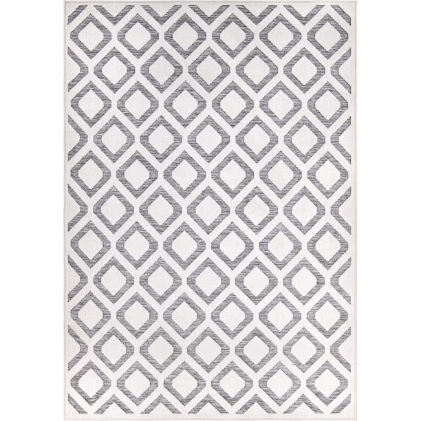 My Texas House By Orian Trellis Diamond Area Rug, White/Gray, 5'2" x 7'6" | Walmart (US)