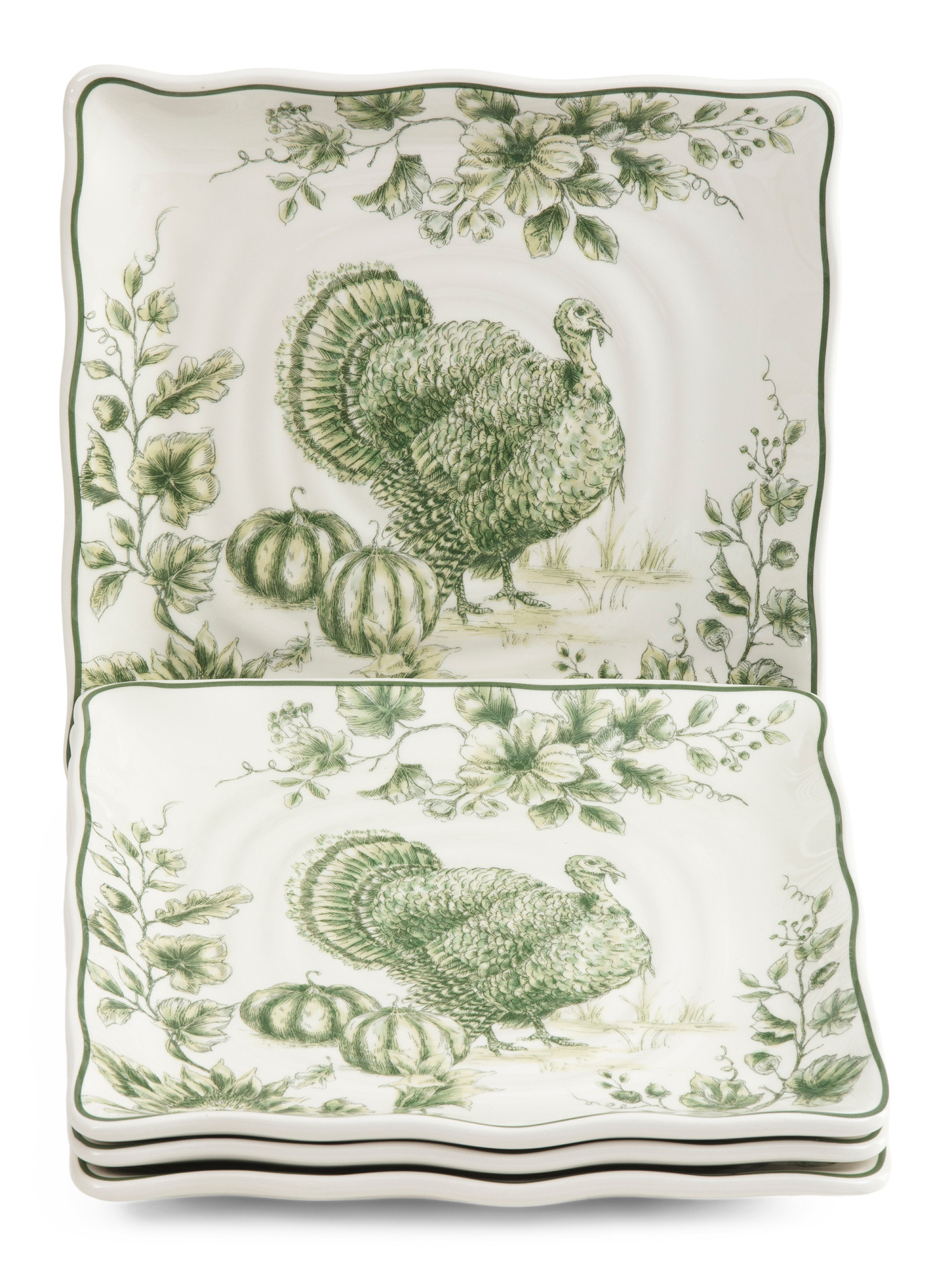 Set Of 4 Floral Toile Dinner Plates | TJ Maxx