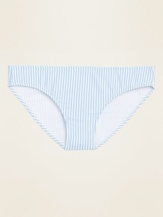 Seersucker-Stripe Bikini Swim Bottoms for Women | Old Navy (US)