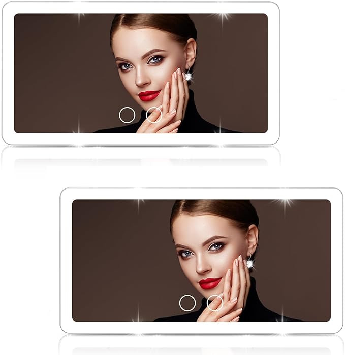 2PCS Car Sun Visor Vanity Mirror with 3 Light Modes & 80 LEDs, Rechargeable LED Cosmetic Makeup M... | Amazon (US)