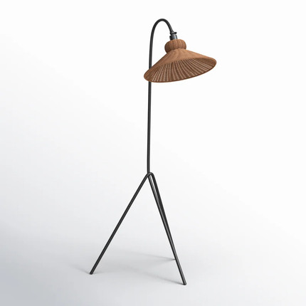 Plumeria Black Arched Floor Lamp