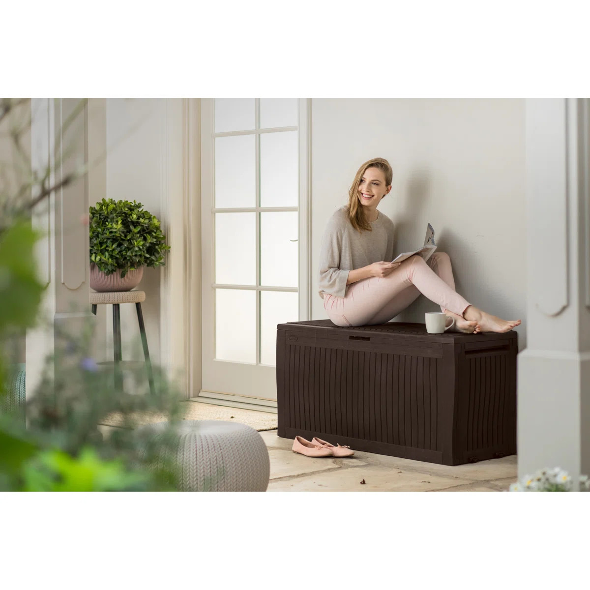 Keter Comfy 71 Gallon Durable Resin Outdoor Storage and Organization Deck Box Ideal For Garden Pa... | Wayfair North America