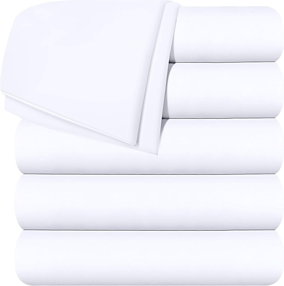 Utopia Bedding Flat Sheets - Pack of 6 - Soft Brushed Microfiber Fabric - Shrinkage & Fade Resist... | Amazon (US)