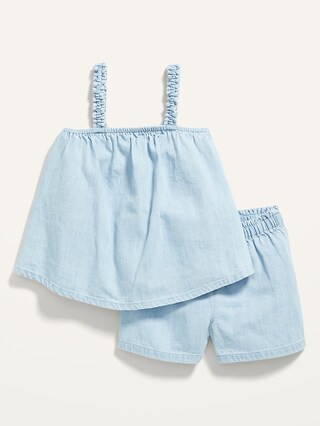 Sleeveless Chambray Top & Shorts Set for Toddler Girls | Old Navy (US)