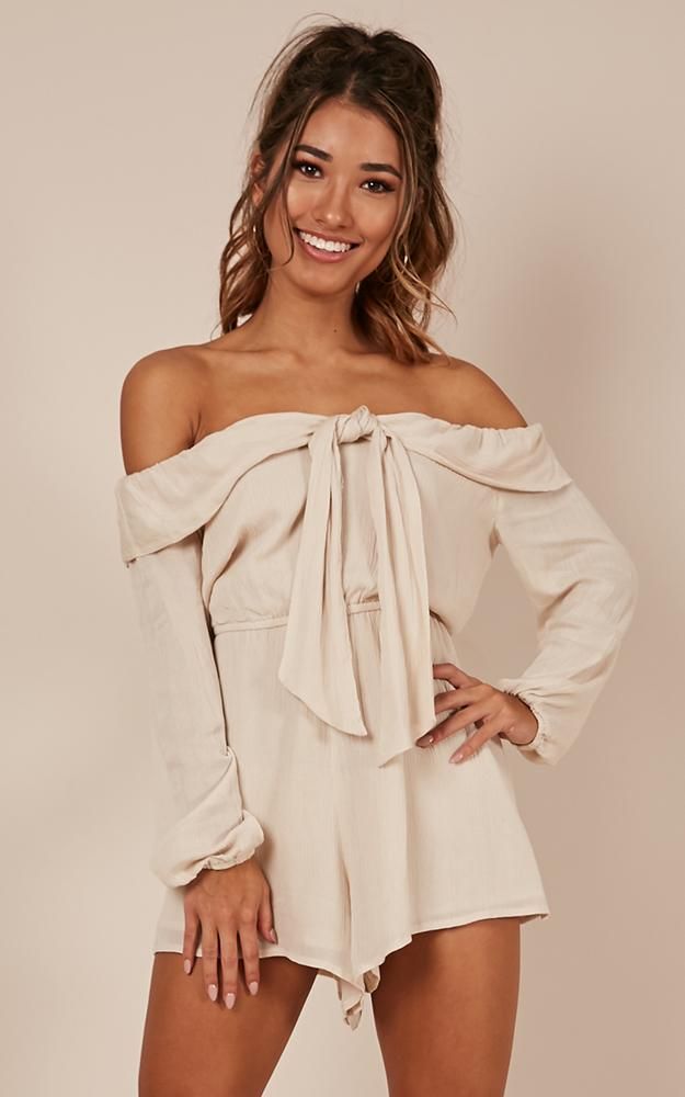 I Like That Playsuit In Natural Linen Look | Showpo - deactived