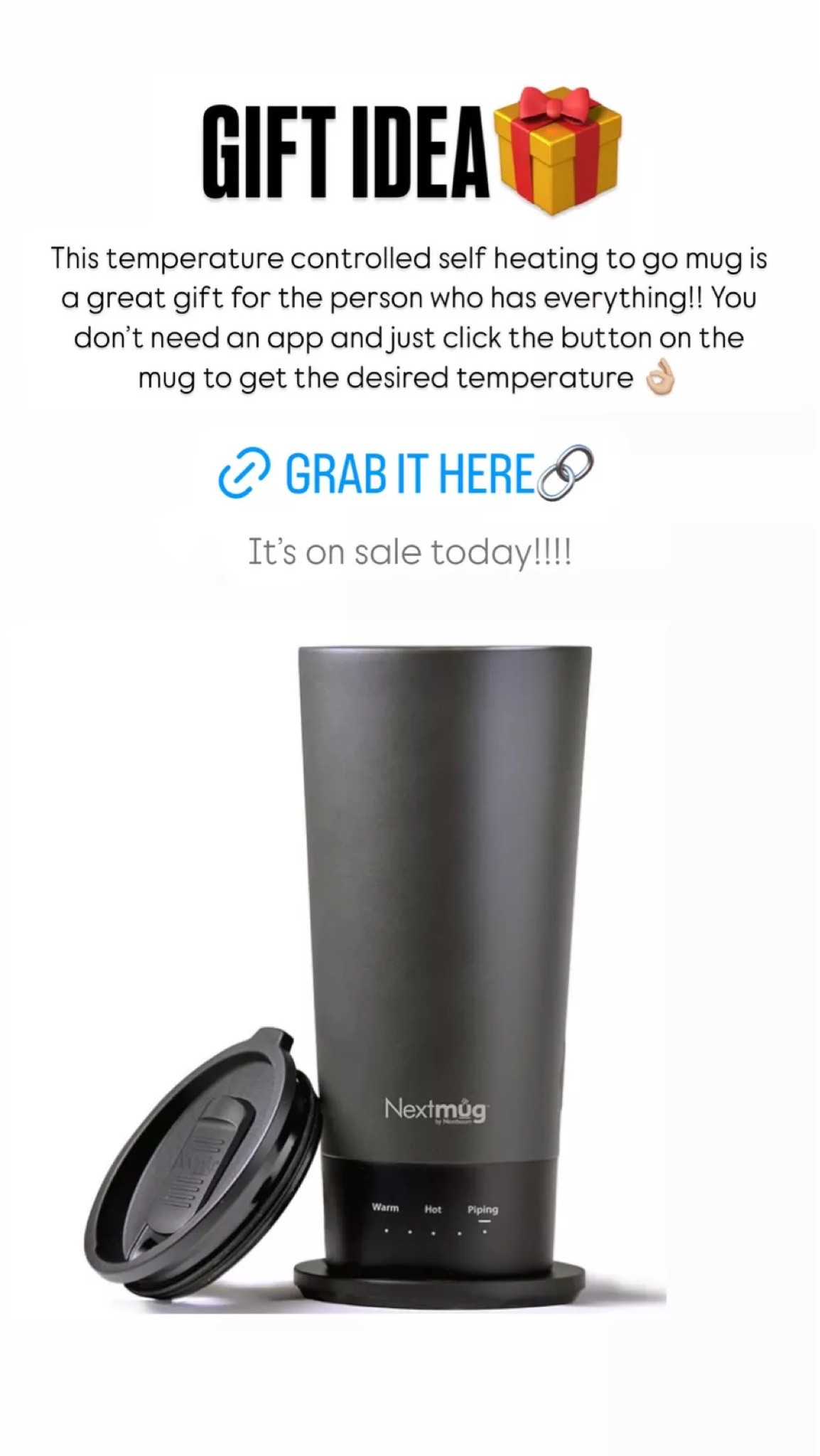 This temperate controlled travel mug would make a great and unique gift idea! On sale today.

Amazon
Gifts for him
Amazon gifts

#LTKSeasonal #LTKHoliday #LTKSaleAlert