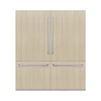 ZLINE 72 in. 39.6 cu. ft. Panel Ready French Door Built-In Bottom Freezer Refrigerator with Water Dispensers and Ice Makers with Graphite Gray Interio | Wayfair North America