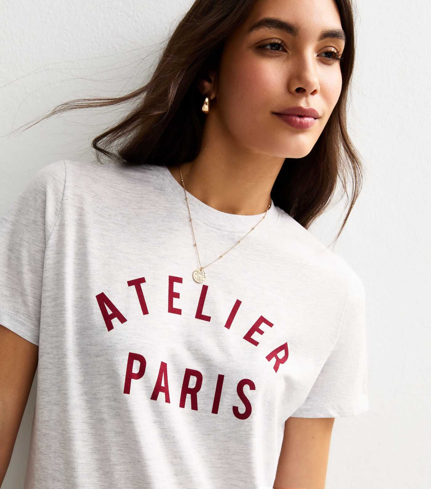 Light Grey Atelier Paris Relaxed T-Shirt | New Look | New Look (UK)