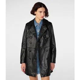 Luna Double Breasted Belted Trench | Wilsons Leather