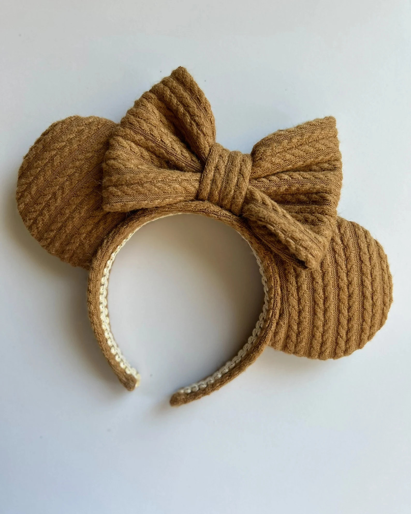 Ivory Cream Neutral Knitted Sweater Minnie Mouse Ears - Etsy | Etsy (US)