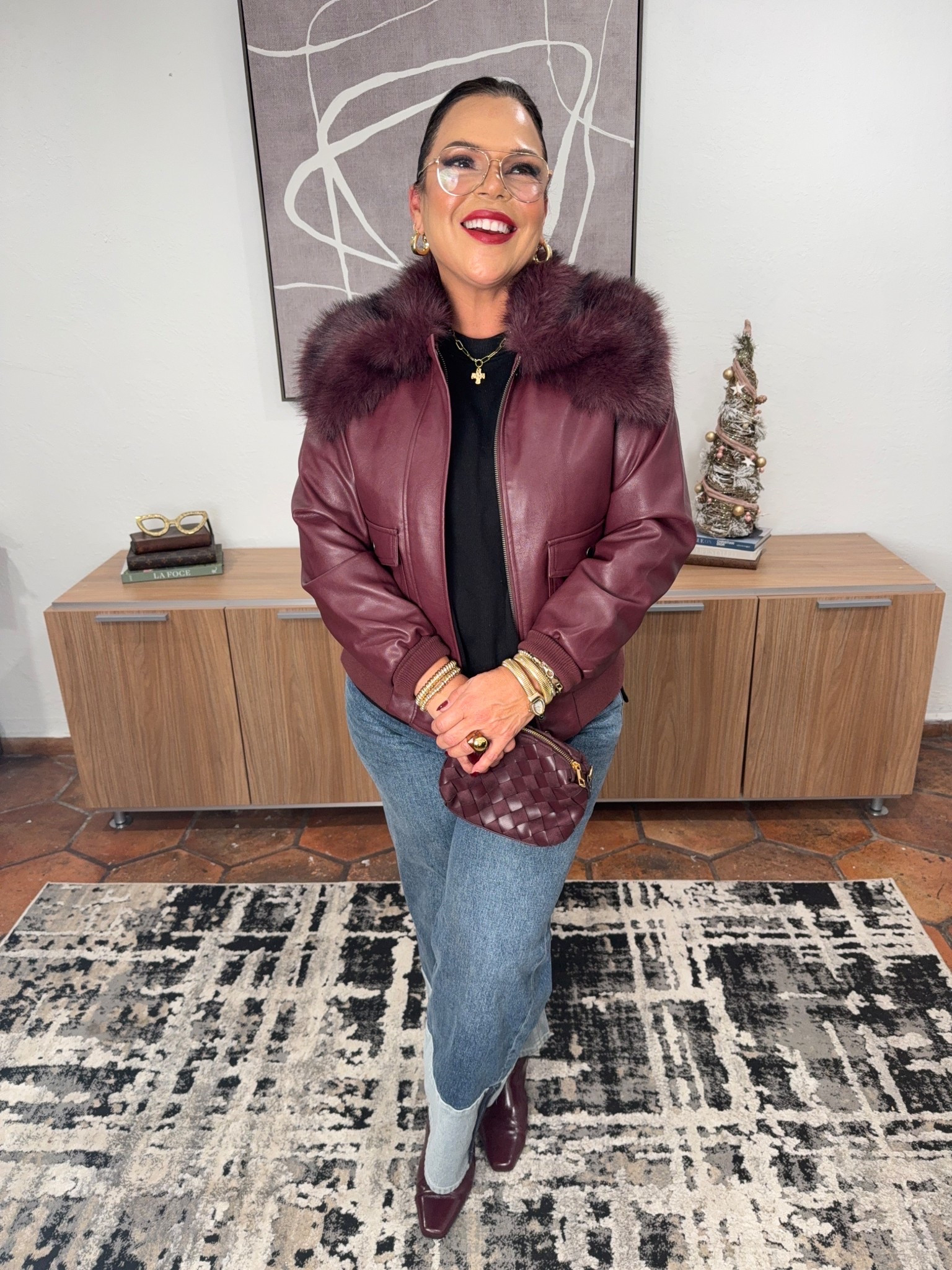 Burgundy is the new black and I am loving it! Fell in love with this faux fur jacket the moment I saw it! 

Jacket size: S *Runs large
Jeans size: 8
Boots size: 9

#targetstyle #burgandyoutfit #outfitinspo

#LTKMidsize #LTKHoliday #LTKootd