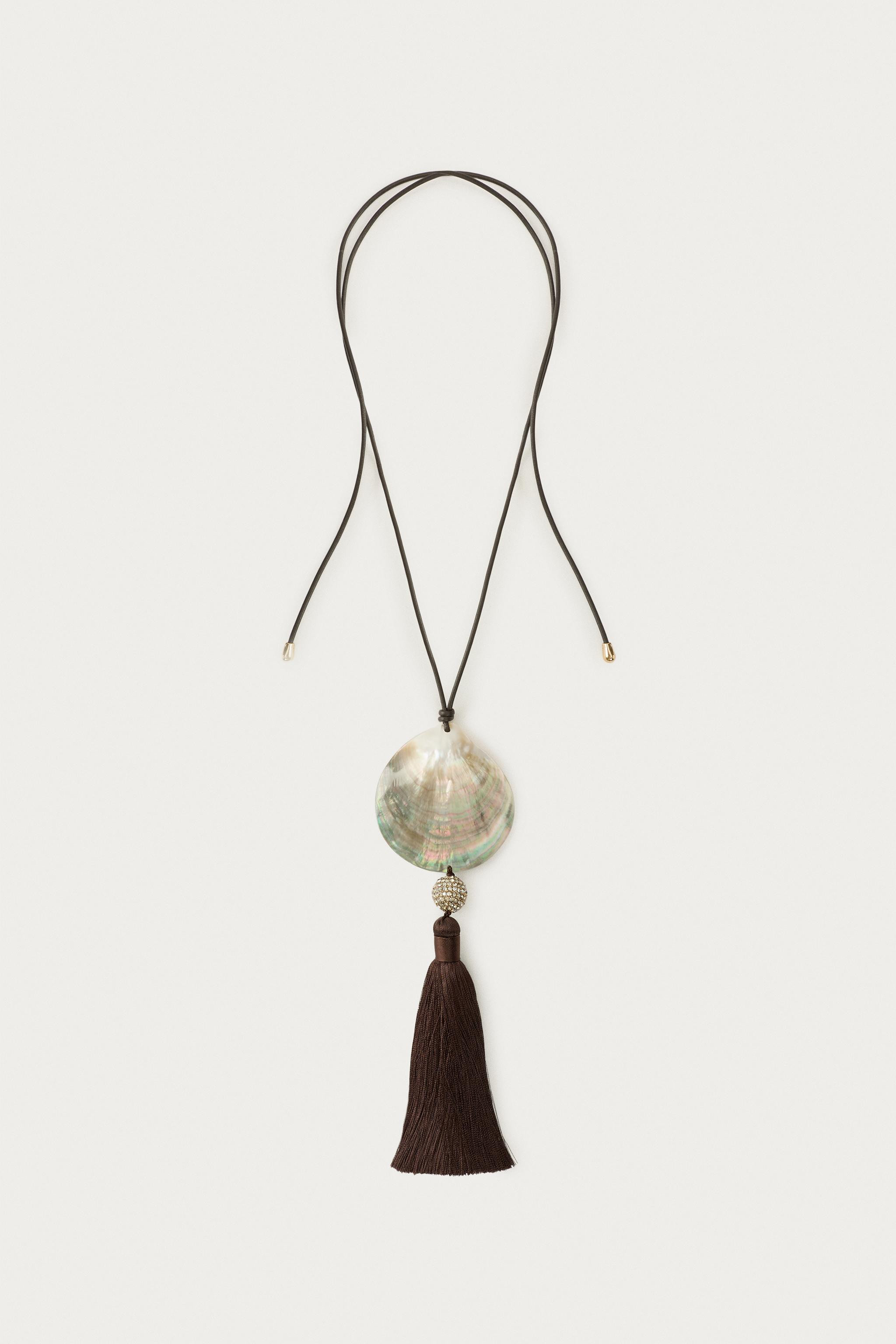 SHIMMER SHELL CORD NECKLACE MARISA BERENSON X ZARA | Zara UK