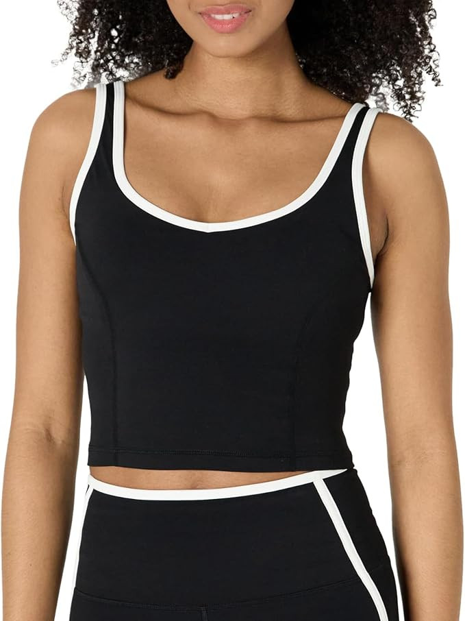 Amazon Essentials Women's Active FormFlex Buttery Soft Light Support Crop Tank with Bra and Contr... | Amazon (US)