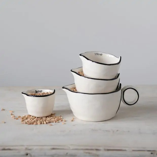 Country Classic Stoneware Measuring Cups Set of 4 | Antique Farm House