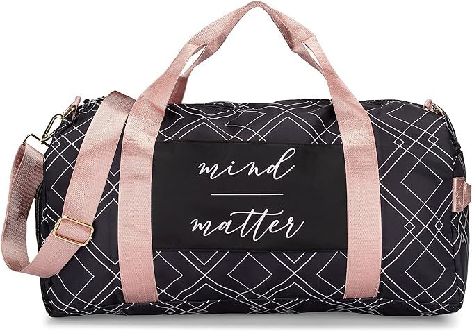 Gym Bag for Women with Shoe Compartment and Wet Pocket | Lightweight Gym Duffle with Motivational... | Amazon (US)