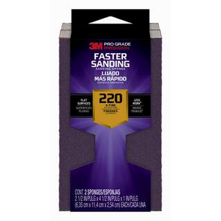 3M Pro Grade Precision 2.5 in. x 4.5 in. x 1 in. 220 Grit Extra Fine Faster Sanding Sanding Block... | The Home Depot