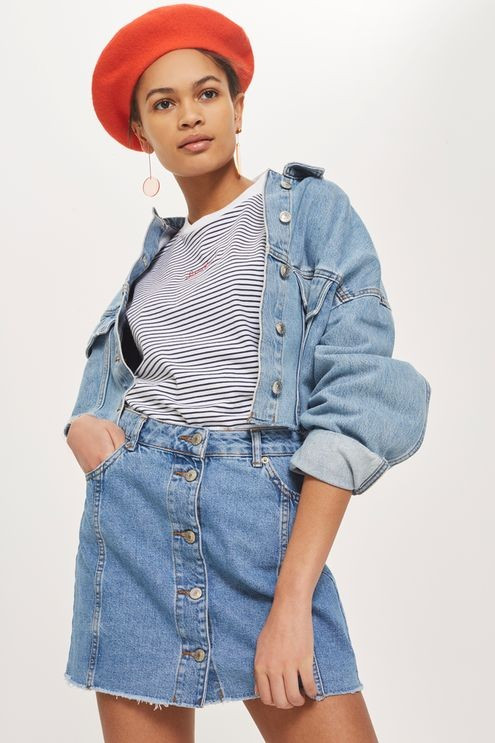 Button Through Denim Skirt | Topshop US