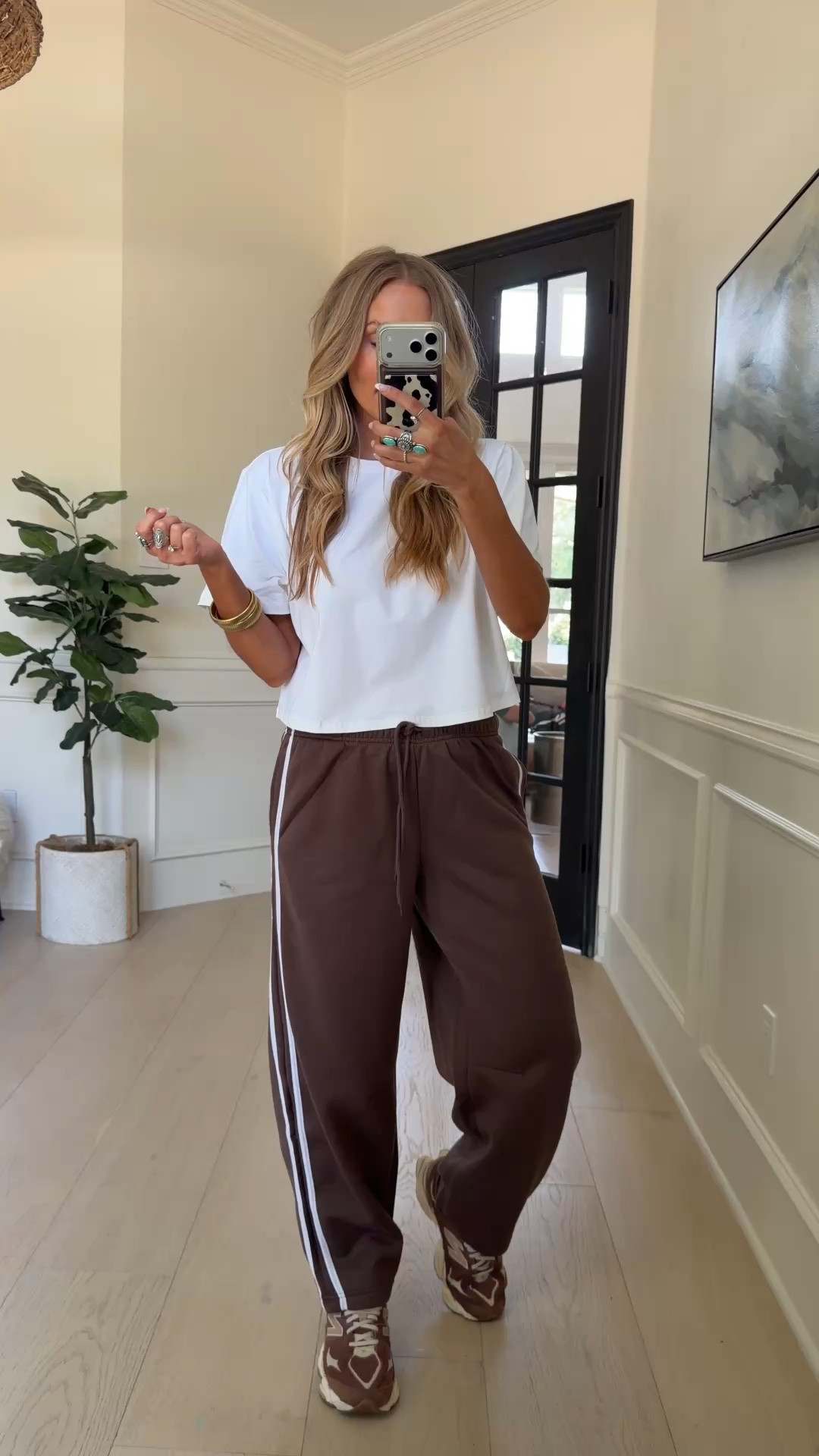 Obsessed with this outfit, all from Walmart! Track pants are trending and these cuties have the slightest barrel fit! So trendy and flattering!

#LTKootd #LTKdayinmylife #LTKgrwm