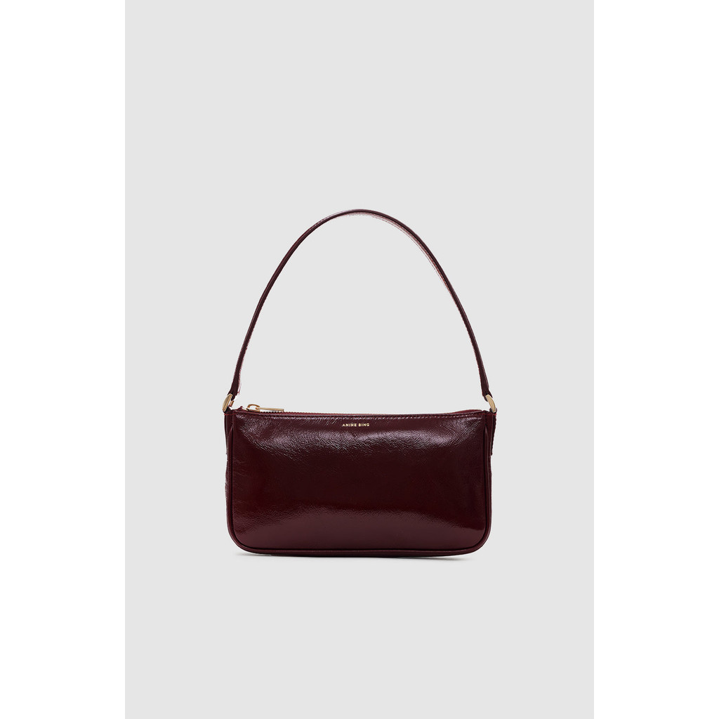ANINE BING Mini Elly Bag in Oxblood Crinkled Patent at Nordstrom | Nordstrom