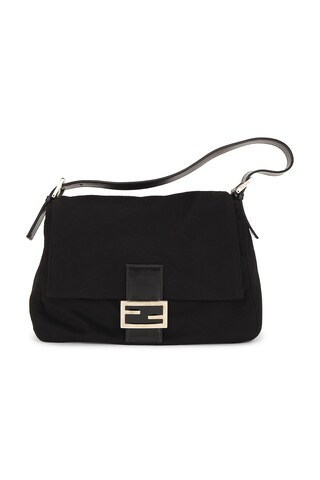 Fendi Zucchino Mama Baguette Shoulder Bag in Black | FWRD 