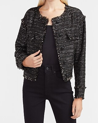 Drop Shoulder Tweed Blazer | Express