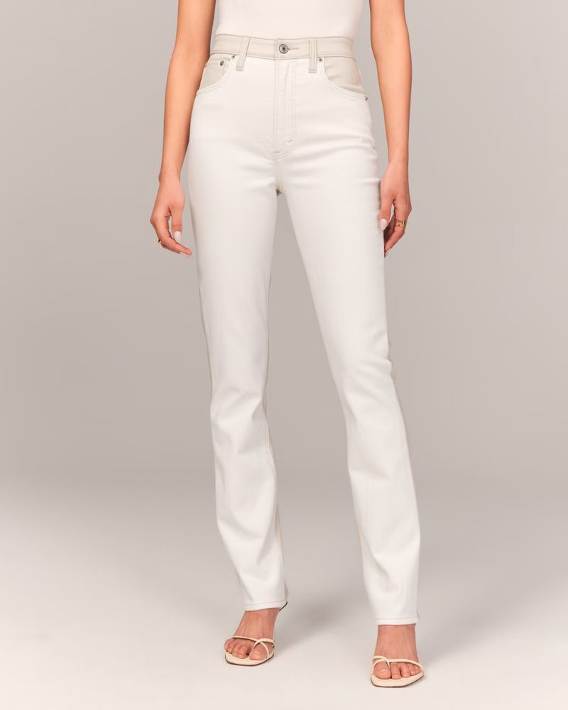 Mixed Fabric Ultra High Rise 90s Slim Straight Jean | Abercrombie & Fitch (US)