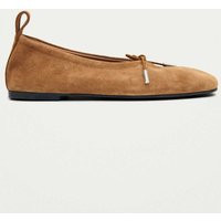 Alohas Suede Bow Flat Ballet Pumps Tan | Marks & Spencer (UK)