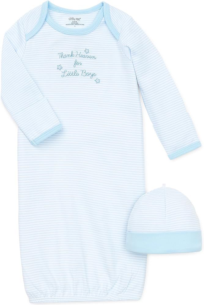 Little Me Baby Boys' Gown and Hat | Amazon (US)