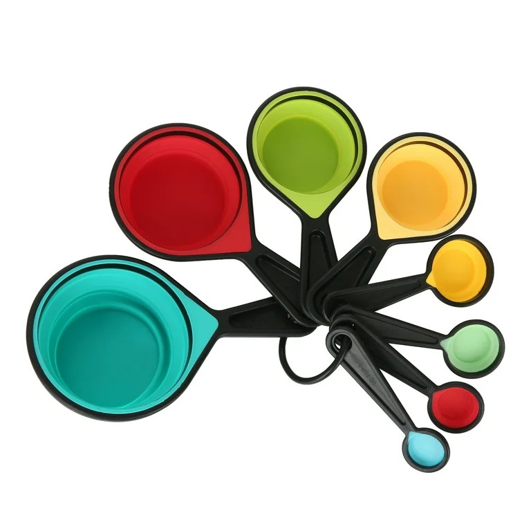 Mainstays 8-Piece Collapsible Silicone Measuring Cup Set | Walmart (US)