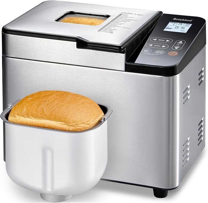 Bread Maker Machine with Ceramic Nonstick Pan, 19 Menus, 2 Pound Stainless Steel Breadmaker with ... | Amazon (US)