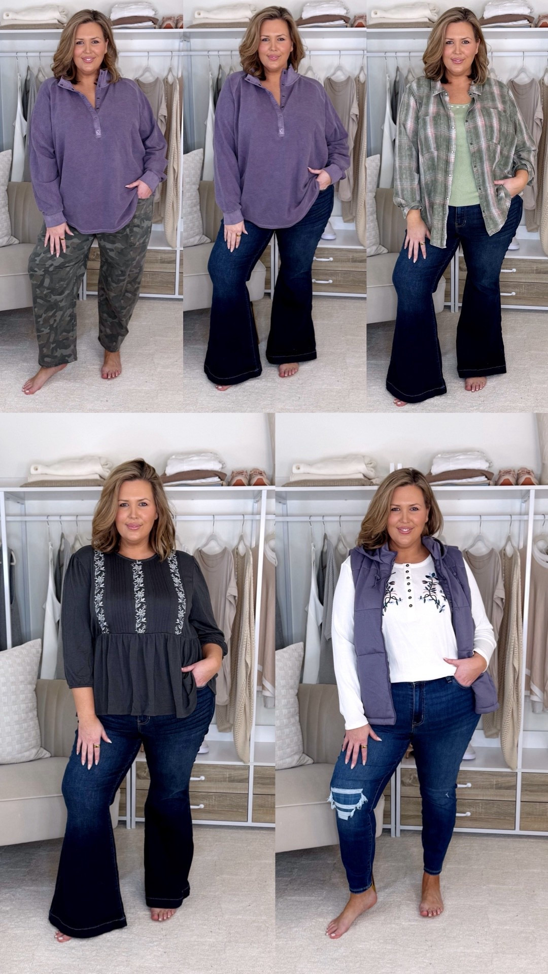Maurices plus size haul! 1. Wearing a 2X in the pants and 3X in the bottoms. 2. Wearing an 18 in the jeans and 1X in the peplum blouse. 3. The green tank is a 2X and the flannel is a 3X! 4. The jeans are a 18W, the white long sleeve is a 2X, the vest is a 2X and runs small. Size up if inbetween in the pullover, vest, snap shirt, and skinny jeans. The flares run trues and barrels run oversized. Shapewear runs true I’m in 2x! Use code ASHLEYDXSPANX 

Plus size fashion, everyday outfit ideas, trendy fashion, Maurices haul, ootd, mom style, affordable fashion

#LTKootd #LTKSeasonal #LTKOver40