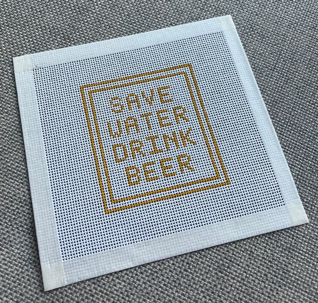 Save Water Drink Beer Needlepoint Canvas 13in Mesh Hand Painted 3.75 X 4 Inches - Etsy | Etsy (US)