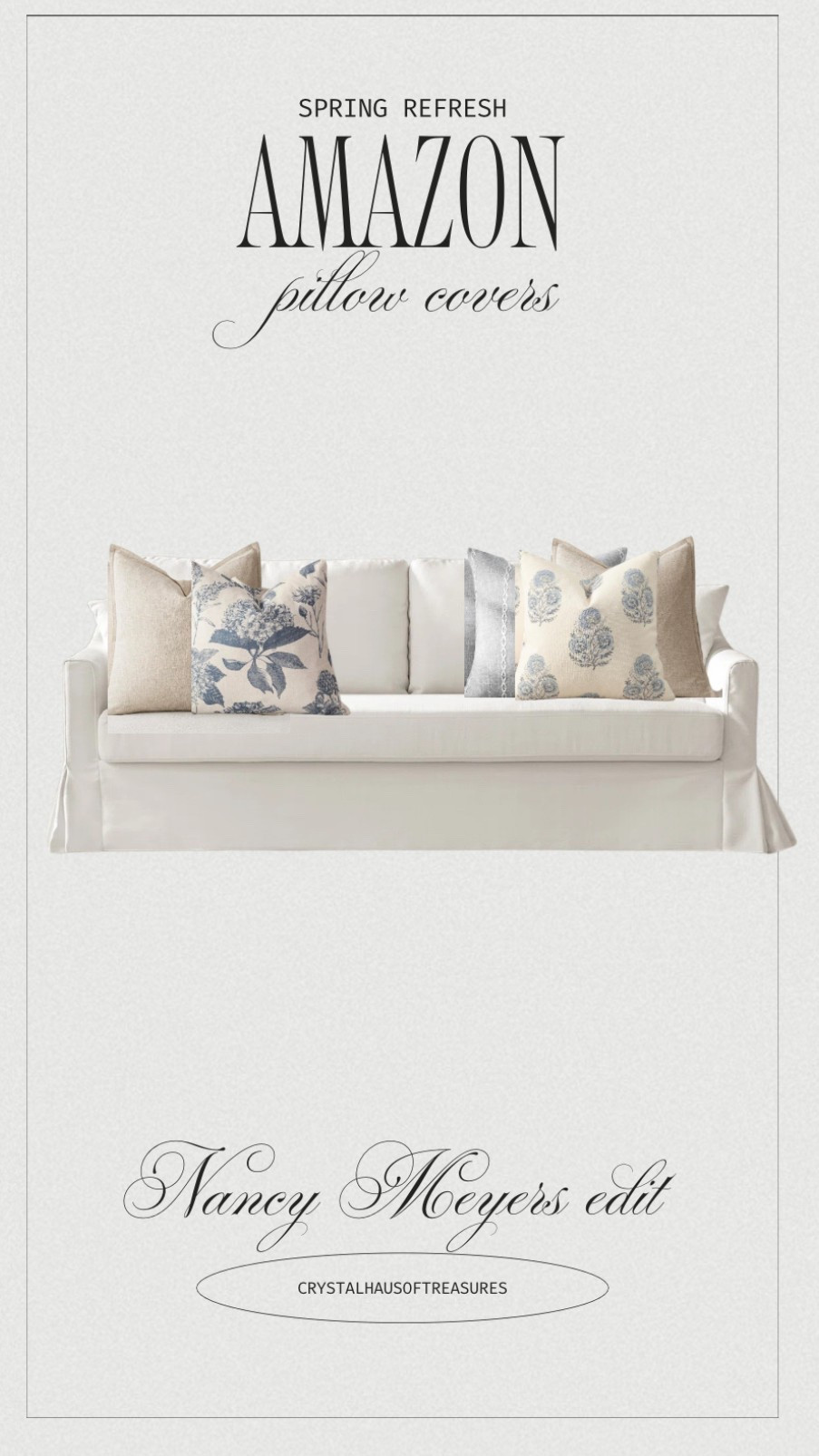 The prettiest pillow covers from Amazon 🩵🌿 perfect pops of blue 

#pillows #throwpillows #pillowcovers #amazon #amazonhome #nancymeyers

#LTKdayinmylife #LTKHome #LTKSaleAlert