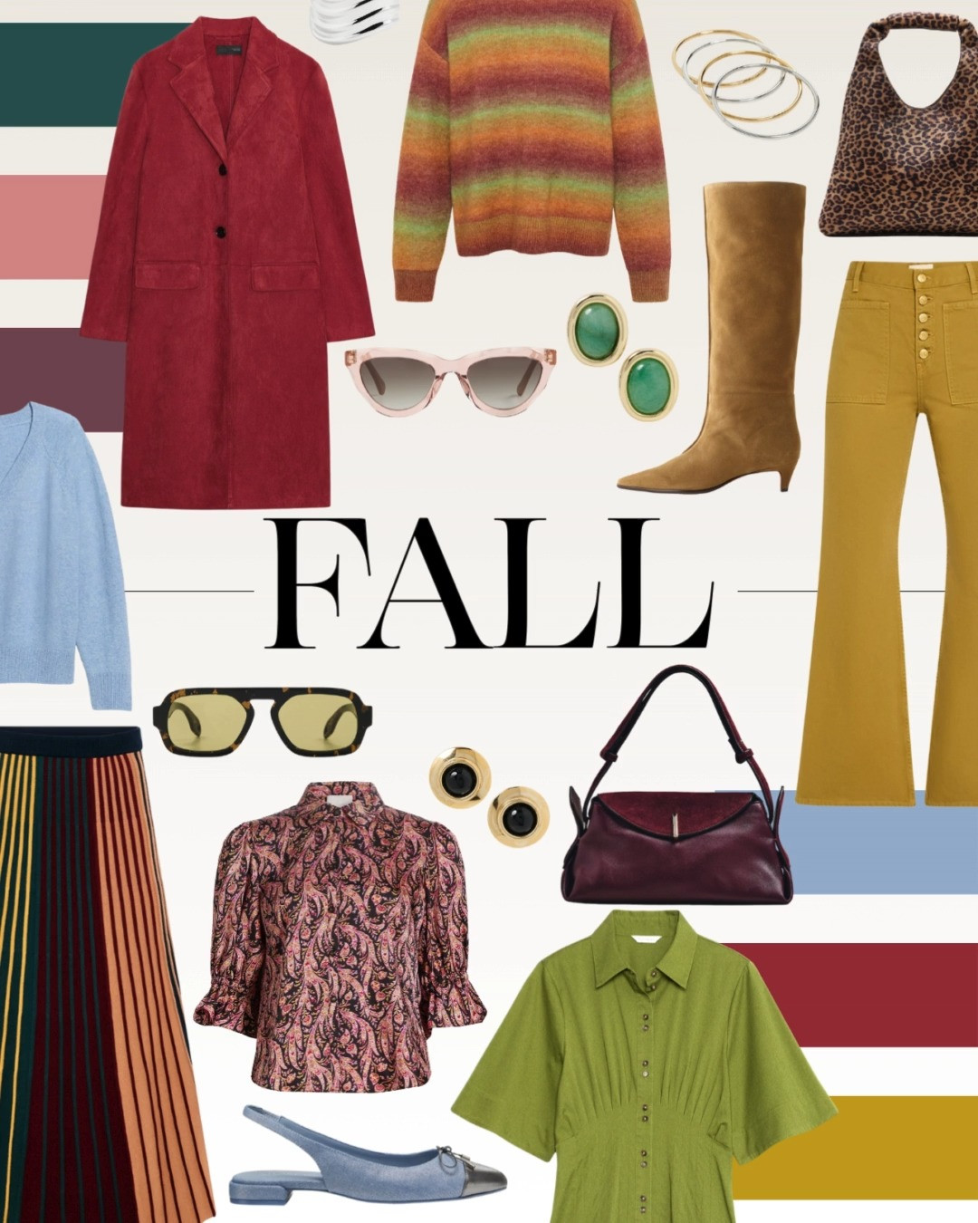 🍁 A Colorful FALL Wardrobe 🍂
Who says autumn has to be all neutrals? I'm leaning all the way into bold hues, rich textures, and statement layers this season. Each outfit here brings color and personality to the forefront — here’s where I’d wear them:

1️⃣ Bold & Breezy – Brunch with friends or a gallery day
2️⃣ Retro Mustard – Weekend coffee runs & vintage market strolls
3️⃣ Pleated Power – Date night or a museum evening
4️⃣ Blush Business – Office days that need a pop of color
5️⃣ Cozy Contrast – Sunday errands or a casual lunch
6️⃣ Boho Blues – Fall festivals or cozy bookstore vibes
7️⃣ Chartreuse Chic – Apple picking or a fall fair
8️⃣ Stripes & Wine – A dinner party or stylish event
9️⃣ Golden Layers – Pumpkin patch, corn maze, or weekend exploring

Which one’s your favorite look? 🍂✨ #FallFashion #ColorfulCloset #AutumnStyle #OOTD #FallWardrobe

#LTKStyleTip #LTKShoeCrush #LTKOver40